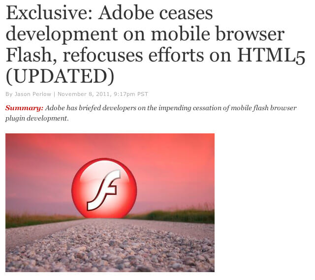 Adobe give up flash to html5